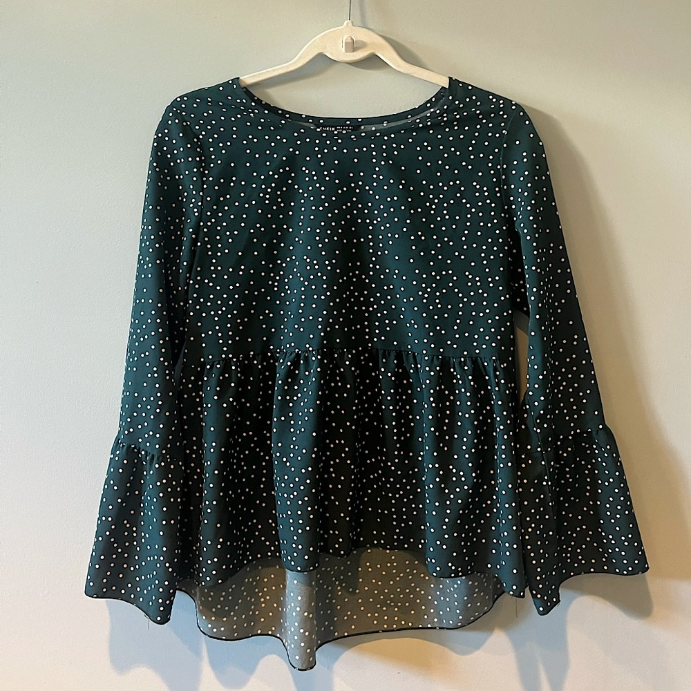 Shein Polka Dot Peplum Blouse